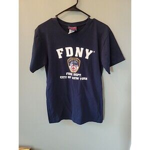 NWT FDNY Tshirt Size Small 100% Cotton Navy Blue
